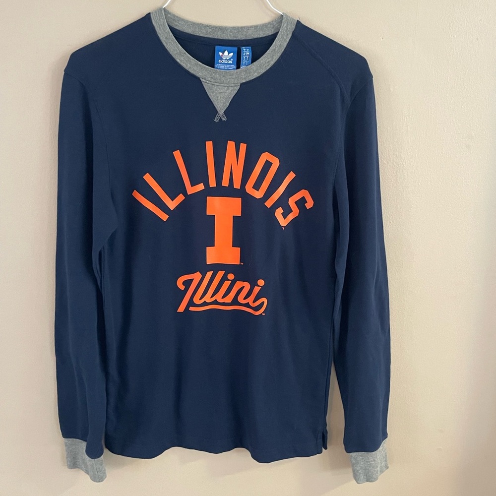 Adidas Illinois Fighting Illini College Unisex Long Sleeve Casual Men’s Small -C